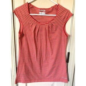 Columbia Omni-Wick Womens Med Pink Striped Short Sleeve T-Shirt